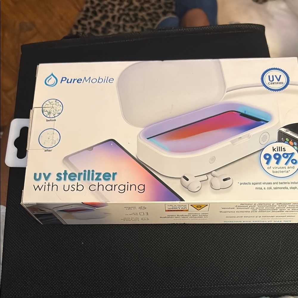 PureMobile White UV Sterilizer with USB Charging